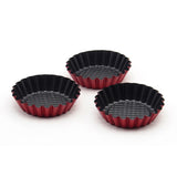 Maxbell 4'' Round Fluted Non Stick Flan Tin Dish Case Cake Baking Tray for Kitchen