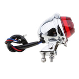 Maxbell Motorcycle Chrome Housing Red LED Tail Brake Light Rear Signal Lamp Silver Houing 12 Volts For Chopper Bobber