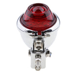 Maxbell Motorcycle Chrome Housing Red LED Tail Brake Light Rear Signal Lamp Silver Houing 12 Volts For Chopper Bobber