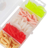 Maxbell 150pcs Fishing Worms Soft Silicone Lure Maggots Grubs Trout Bream Bait Fishing Outdoor Artificial Tackle