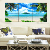 Maxbell 3 Pieces Canvas Decor Wall Art Paintings Seaside Print Picture Set 30*50cm