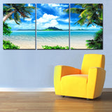 Maxbell 3 Pieces Canvas Decor Wall Art Paintings Seaside Print Picture Set 30*50cm