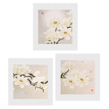 Maxbell 1 Set of 3PCS White Orchid Print Canvas Painting for Home Bedroom Cafe Hotel Room Wall Art Wall Decor Paintings 30cm