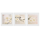 Maxbell 1 Set of 3PCS White Orchid Print Canvas Painting for Home Bedroom Cafe Hotel Room Wall Art Wall Decor Paintings 30cm