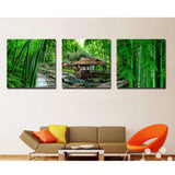 Maxbell 1 Set of 3PCS Canvas Painting for Home Bedroom Cafe Hotel Room Wall Art Wall Decor Paintings Life In Forest Print Charms 30cm