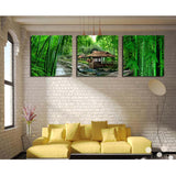 Maxbell 1 Set of 3PCS Canvas Painting for Home Bedroom Cafe Hotel Room Wall Art Wall Decor Paintings Life In Forest Print Charms 30cm