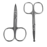 Maxbell 2 Pieces Steel Eyebrow Nose Hair Removal Fake Eyelashes Trimmer Scissors