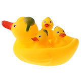 Maxbell 4 Pieces Cute Rubber Squeaky Duck Family Kids Baby Toddler Bathing Toy