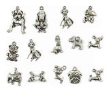 Maxbell 15pcs Mixed Antique Silver Dog Charms Pendants Jewelry Making Accessories