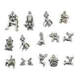 Maxbell 15pcs Mixed Antique Silver Dog Charms Pendants Jewelry Making Accessories