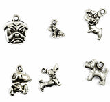 Maxbell 15pcs Mixed Antique Silver Dog Charms Pendants Jewelry Making Accessories