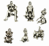 Maxbell 15pcs Mixed Antique Silver Dog Charms Pendants Jewelry Making Accessories