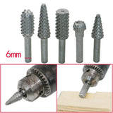 Maxbell 5 Pieces 1/4 Shank Rotary File Rasp Carbide Burrs Wood Carving Bits Set Woodworking