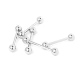 Maxbell Silver 316L Stainless Steel Tongue Nipple Shield Barbell Ring Bar Body Piercing Jewelry 5pcs