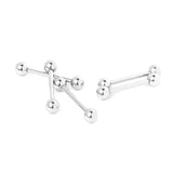 Maxbell Silver 316L Stainless Steel Tongue Nipple Shield Barbell Ring Bar Body Piercing Jewelry 5pcs