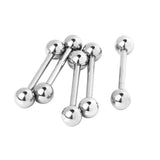 Maxbell Silver 316L Stainless Steel Tongue Nipple Shield Barbell Ring Bar Body Piercing Jewelry 5pcs