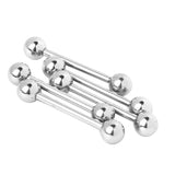 Maxbell Silver 316L Stainless Steel Tongue Nipple Shield Barbell Ring Bar Body Piercing Jewelry 5pcs