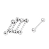 Maxbell Silver 316L Stainless Steel Tongue Nipple Shield Barbell Ring Bar Body Piercing Jewelry 5pcs