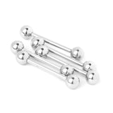 Maxbell Silver 316L Stainless Steel Tongue Nipple Shield Barbell Ring Bar Body Piercing Jewelry 5pcs