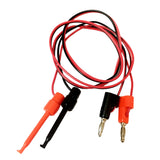 Maxbell 2 Pieces 4.0mm 39'' Protective Multimeter Banana Plug To Test Hook Wire Cable For Testing Tool 1 Meter in Length