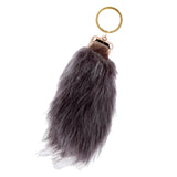 Maxbell Manmade Rabbit Hair Handbag Car Keychain Keyring Charm - Dark Grey