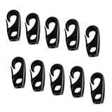 Maxbell 10 Pieces Black Plastic Bungee Hooks for 7mm Shock Cord Tie Down Strap Boat Canoe Kayak Accessories