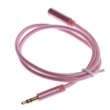 Maxbell 3.5mm Gold Plated Stereo Male-Female Audio Headphone Extension Cable Cord Rose-Gold 0.5m