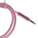 Maxbell 3.5mm Gold Plated Stereo Male-Female Audio Headphone Extension Cable Cord Rose-Gold 0.5m