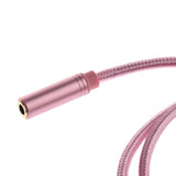 Maxbell 3.5mm Gold Plated Stereo Male-Female Audio Headphone Extension Cable Cord Rose-Gold 0.5m