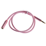 Maxbell 3.5mm Gold Plated Stereo Male-Female Audio Headphone Extension Cable Cord Rose-Gold 0.5m