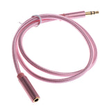 Maxbell 3.5mm Gold Plated Stereo Male-Female Audio Headphone Extension Cable Cord Rose-Gold 0.5m