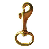 Maxbell Heavy Duty Solid Brass Swivel Eye Bolt Snap Hook Lobster Clasp for Straps Bags Belting Outdoor Tent Pet (2/3" Eye x 1-3/4" Overall)