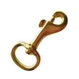 Maxbell Heavy Duty Solid Brass Swivel Eye Bolt Snap Hook Lobster Clasp for Straps Bags Belting Outdoor Tent Pet (2/3" Eye x 1-3/4" Overall)