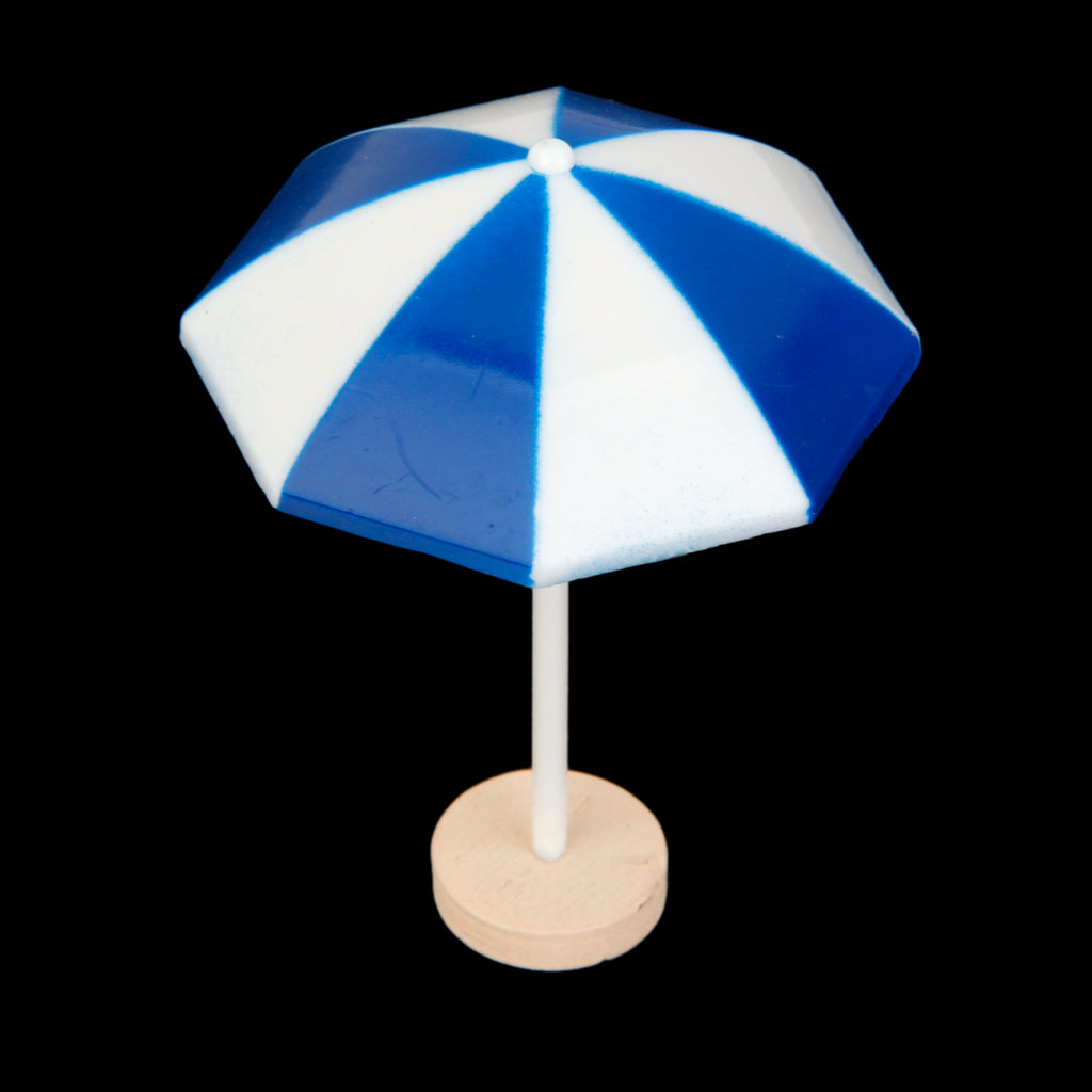 Maxbell Miniature Dollhouse Bonsai Craft Fairy Garden Glass Vase Blue Beach Sun Umbrella Decor
