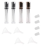 Maxbell 8ml Refillable Lip Gloss Balm Tube Essential Oil Bottles Vials Cosmetic Containers Funnels Set Transparent