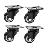 Maxbell 4 x Heavy Duty 40mm PVC Swivel Castor Wheels Trolley Furniture Caster Black