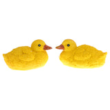 Maxbell 2Pcs Realistic Yellow Ducks Figure for Garden Pond Statues Lawn Decoration