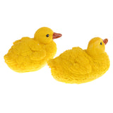 Maxbell 2Pcs Realistic Yellow Ducks Figure for Garden Pond Statues Lawn Decoration