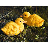 Maxbell 2Pcs Realistic Yellow Ducks Figure for Garden Pond Statues Lawn Decoration