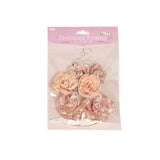Maxbell Pack of 6PCS Paper Flowers for Card Making Scrapbooking Craft Project Art Embellishment Pink