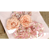 Maxbell Pack of 6PCS Paper Flowers for Card Making Scrapbooking Craft Project Art Embellishment Pink