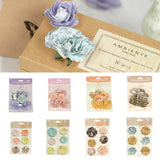 Maxbell Pack of 6PCS Paper Flowers for Card Making Scrapbooking Craft Project Art Embellishment Pink