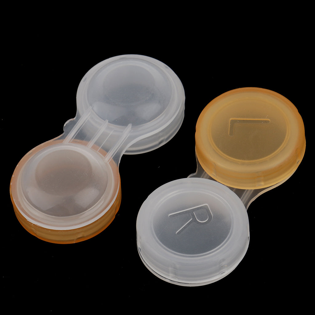 Maxbell Set Of 10PCS Compact Portable Contact Lens Case Storage Box Organizer Travel Accessory Orange Non-Transparent