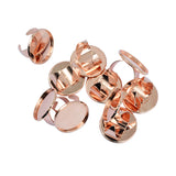 Maxbell 10 Pieces Adjustable DIY Blank Ring Bezel Base for 25mm Cabochon Rose Gold Brass Jewelry Findings Repair Design