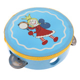 Maxbell 5 Pieces Blue Wooden Cartoon Tambourine Musical Instruments Toys Gift for Kids Baby Toddl
