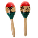 Maxbell 1 Pair Wooden Maracas Hand Percussion Set Children Musical Instrument Toys