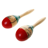 Maxbell 1 Pair Wooden Maracas Hand Percussion Set Children Musical Instrument Toys