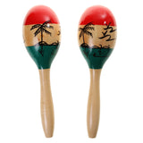 Maxbell 1 Pair Wooden Maracas Hand Percussion Set Children Musical Instrument Toys