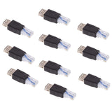 Maxbell 10 Pieces USB Female to Ethernet RJ45 Male Adapter Socket Network Connector