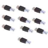 Maxbell 10 Pieces USB Female to Ethernet RJ45 Male Adapter Socket Network Connector